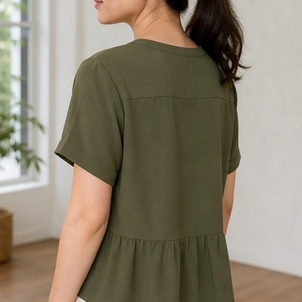 Olive Button Blouse - Picture 3 of 6